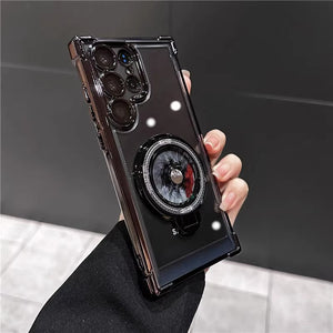 Galaxy S25 Series Electroplated Rotating Gyro Magnetic Case