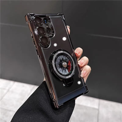 Galaxy S25 Series Electroplated Rotating Gyro Magnetic Case