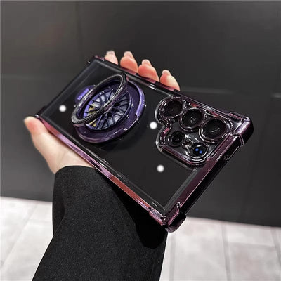 Galaxy S25 Series Electroplated Rotating Gyro Magnetic Case