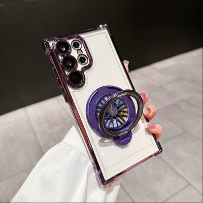Galaxy S25 Series Electroplated Rotating Gyro Magnetic Case