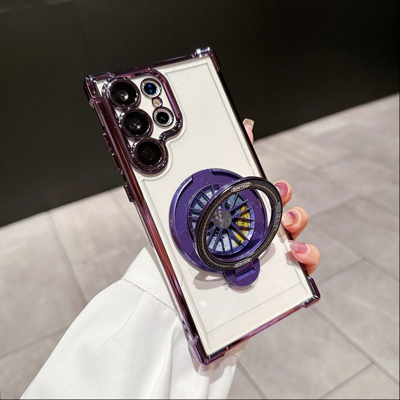 Galaxy S25 Series Electroplated Rotating Gyro Magnetic Case