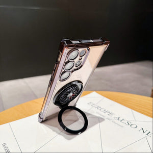 Galaxy S25 Series Electroplated Rotating Gyro Magnetic Case