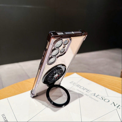 Galaxy S25 Series Electroplated Rotating Gyro Magnetic Case