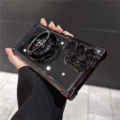 Galaxy S25 Series Electroplated Rotating Gyro Magnetic Case