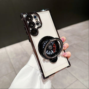 Galaxy S25 Series Electroplated Rotating Gyro Magnetic Case