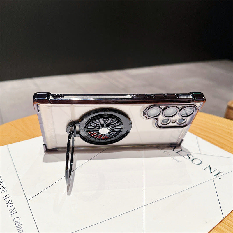 Galaxy S25 Series Electroplated Rotating Gyro Magnetic Case
