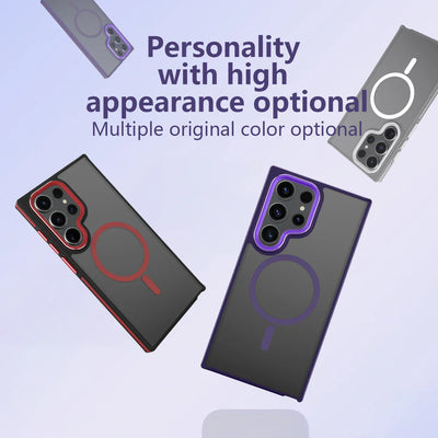Galaxy S25 Series Frosted Dual Tone Stripe Magnetic Case