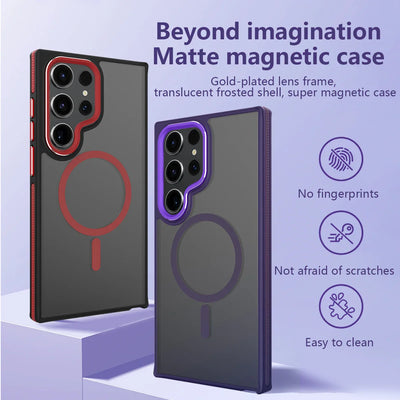 Galaxy S25 Series Frosted Dual Tone Stripe Magnetic Case