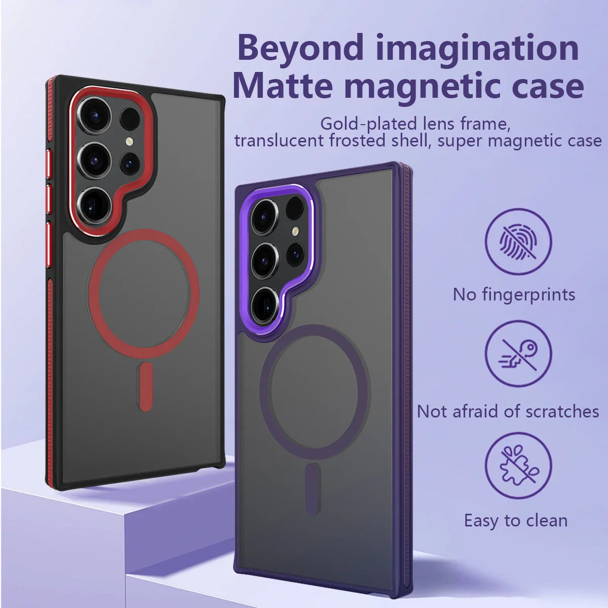 Galaxy S25 Series Frosted Dual Tone Stripe Magnetic Case