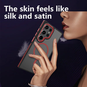 Galaxy S25 Series Frosted Dual Tone Stripe Magnetic Case