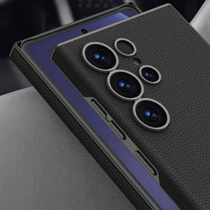Galaxy S25 Series Elegant Classic Plain Leather Case
