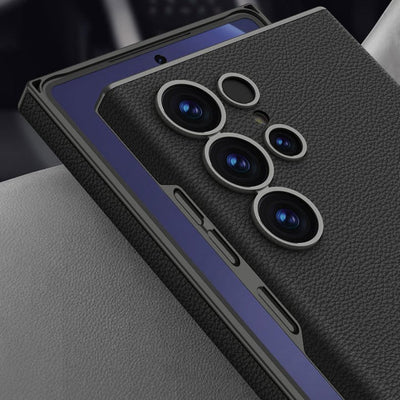 Galaxy S25 Series Elegant Classic Plain Leather Case