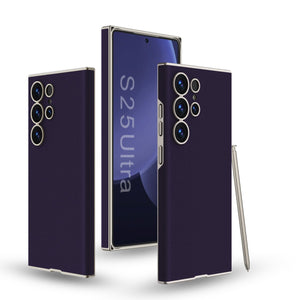 Galaxy S25 Series Elegant Classic Plain Leather Case