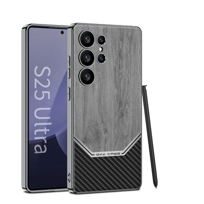 Luxurious Leather Wood Grain Texture Case - Samsung