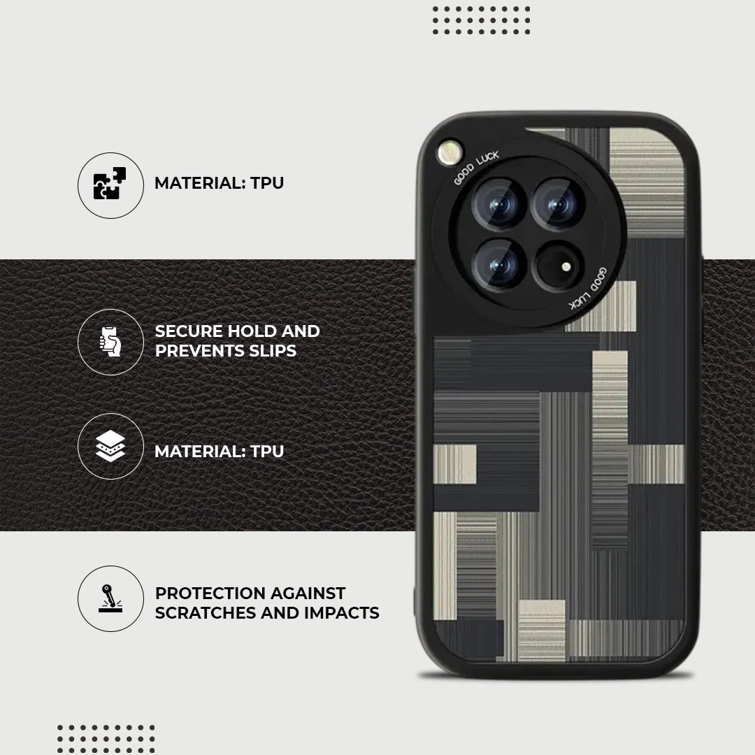 OnePlus 12R Classic Pattern Leather Case