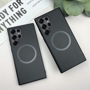 Galaxy S25 Series Stealth Shield Magnetic Leather Texture Case