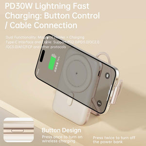 Rock Mag Grip 30W 10000 mAh Magnetic Wireless Power Bank