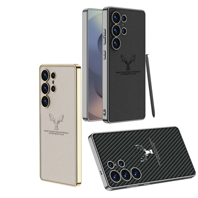Regal Stag Deer Electroplated Leather Case - Samsung