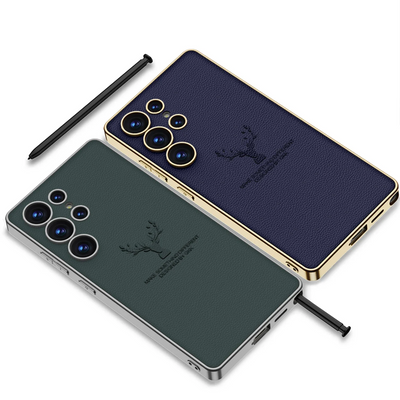 Regal Stag Deer Electroplated Leather Case - Samsung