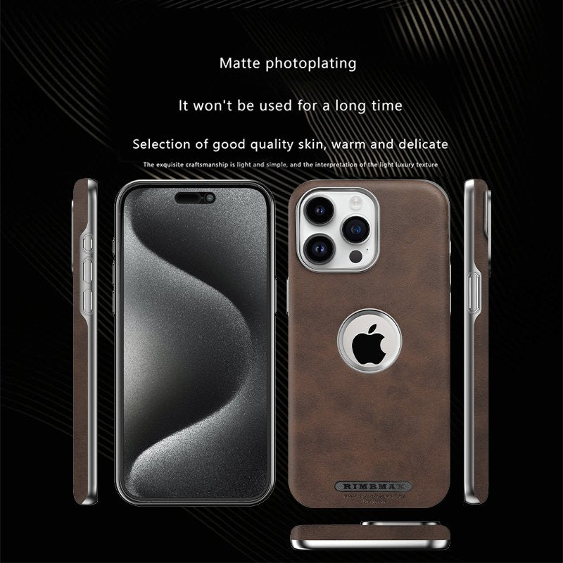 Premium Leather Logo Cut Magsafe Case - iPhone