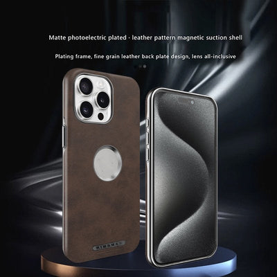 Premium Leather Logo Cut Magsafe Case - iPhone