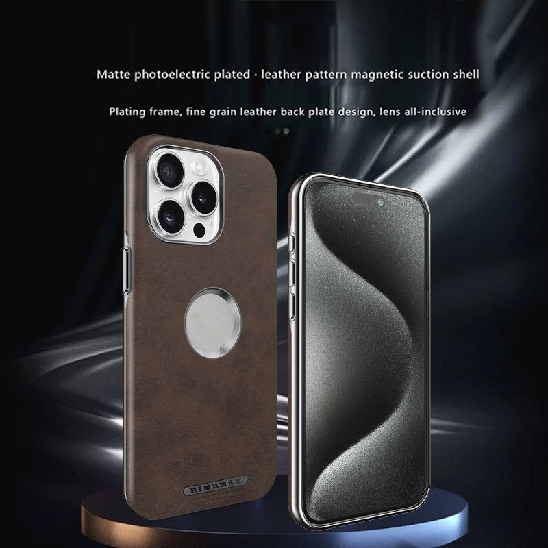 Premium Leather Logo Cut Magsafe Case - iPhone