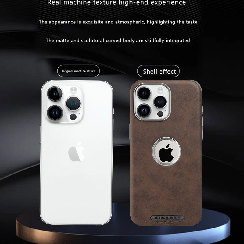 Premium Leather Logo Cut Magsafe Case - iPhone