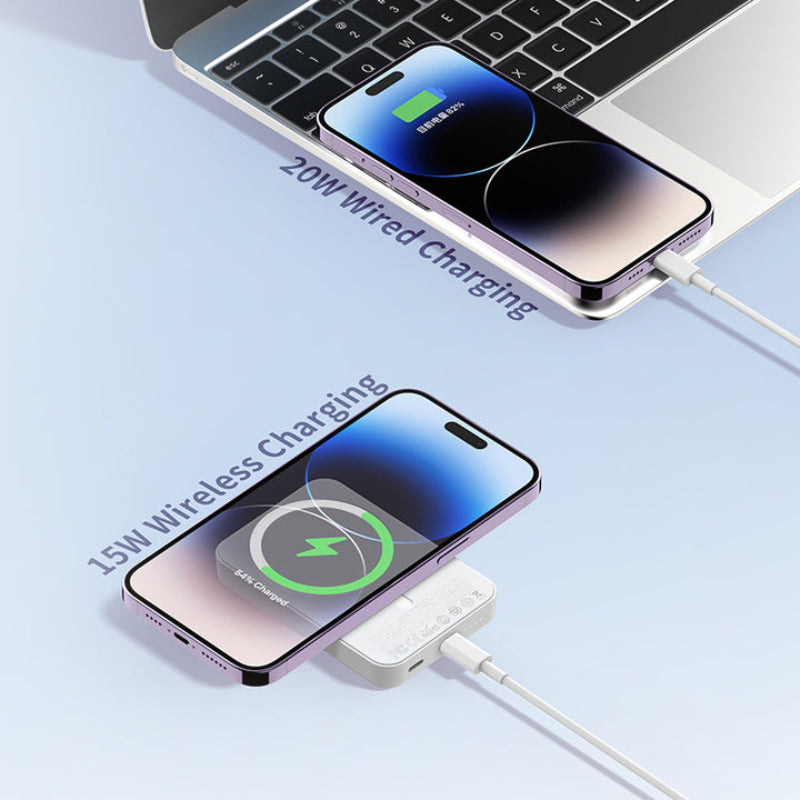 RECCI Magnetic Snap On 10000mAh, 20W PD Wireless PowerBank