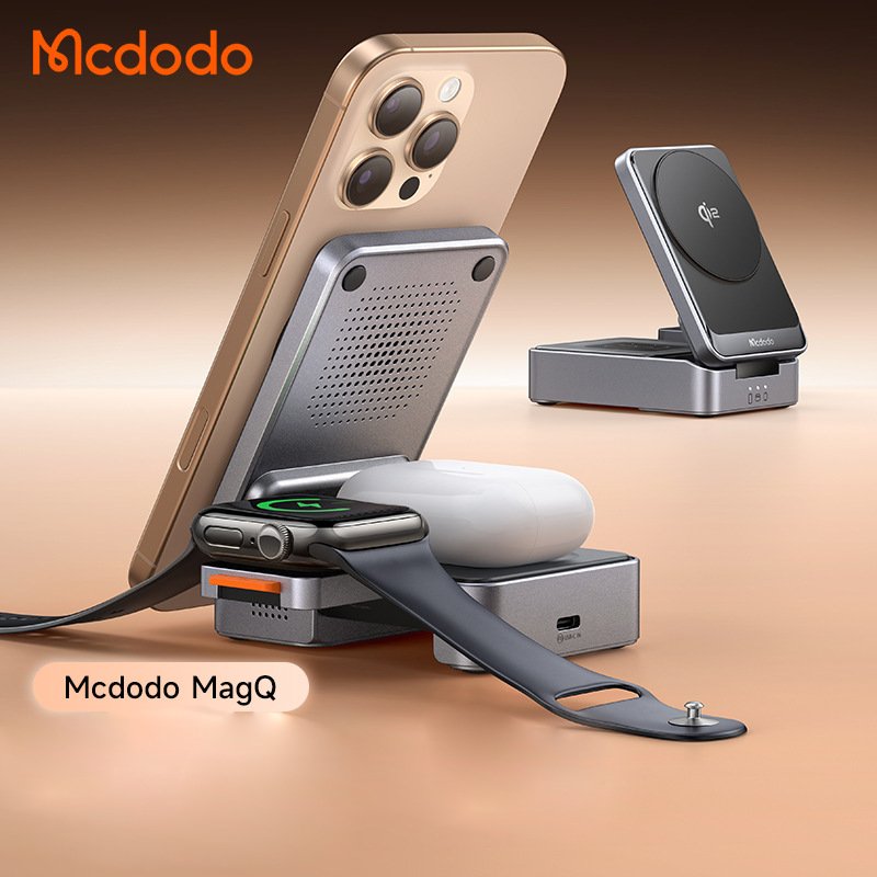 Macdodo 15W Three-In-One Foldable Magnetic Charging Station
