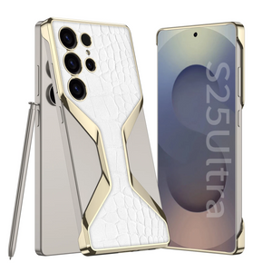 Galaxy S25 Ultra Electroplated Alligator Pattern PU Leather Case