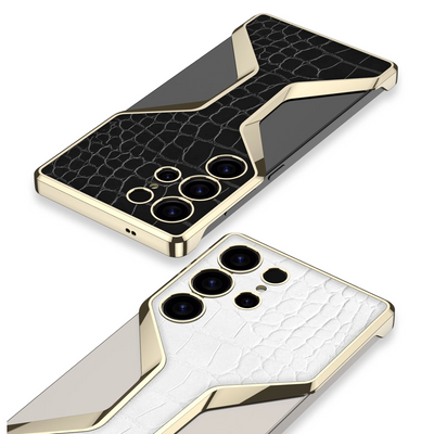Galaxy S25 Ultra Electroplated Alligator Pattern PU Leather Case