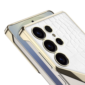 Galaxy S25 Ultra Electroplated Alligator Pattern PU Leather Case