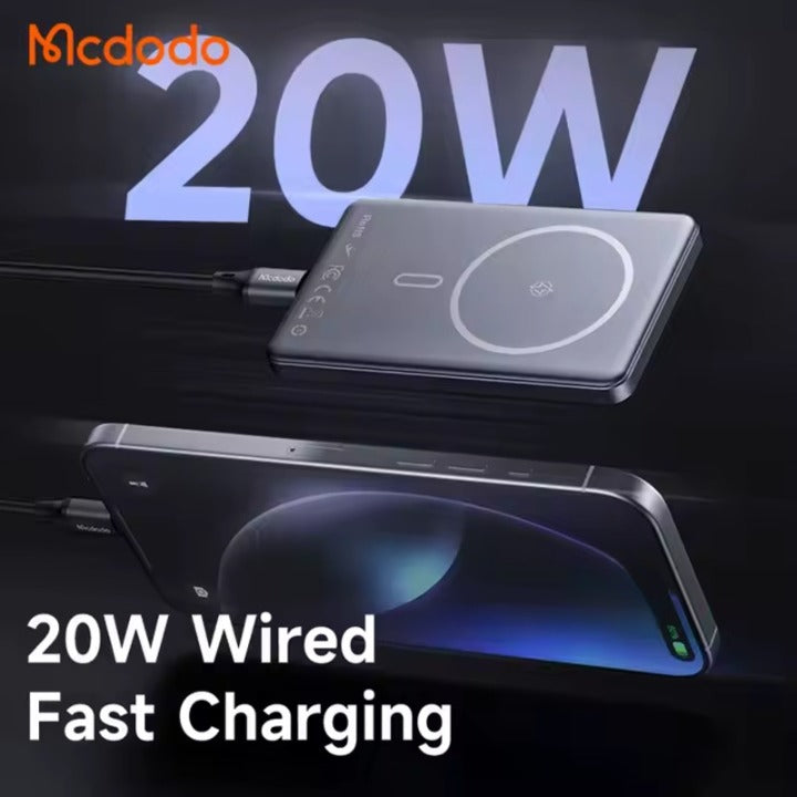 MCDODO UltraSlim 20W Magnetic Alloy Power Bank 5000mAh