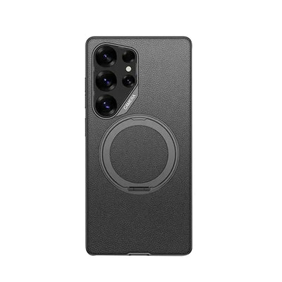 Swivel Leather Rotating Ring Bracket Case - Samsung