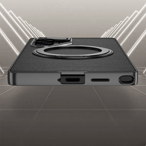Swivel Leather Rotating Ring Bracket Case - Samsung