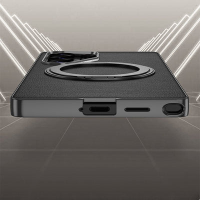 Swivel Leather Rotating Ring Bracket Case - Samsung