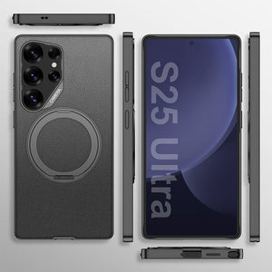 Swivel Leather Rotating Ring Bracket Case - Samsung