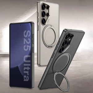 Swivel Leather Rotating Ring Bracket Case - Samsung