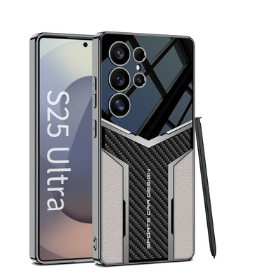Electroplated Futuristic Faux Leather Case - Samsung