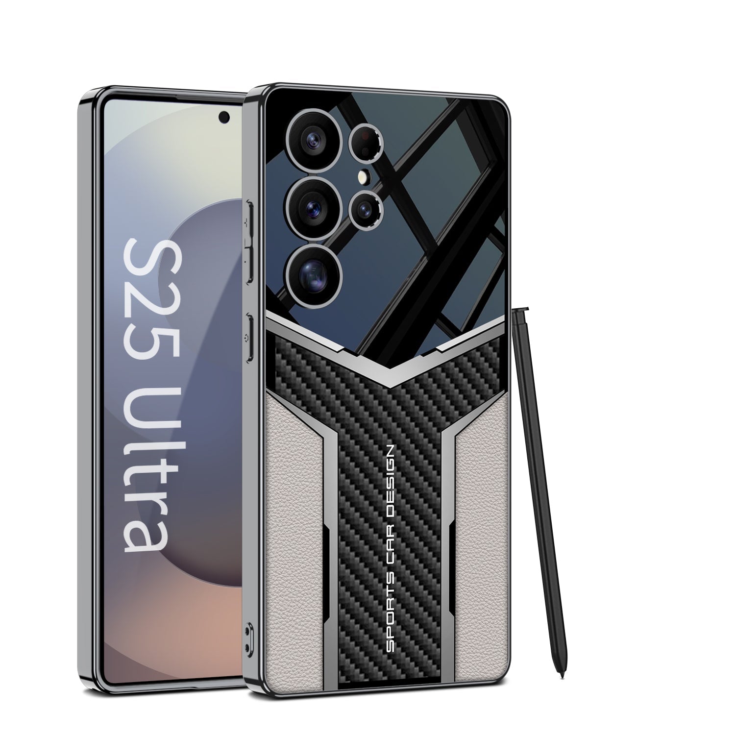 Electroplated Futuristic Faux Leather Case - Samsung
