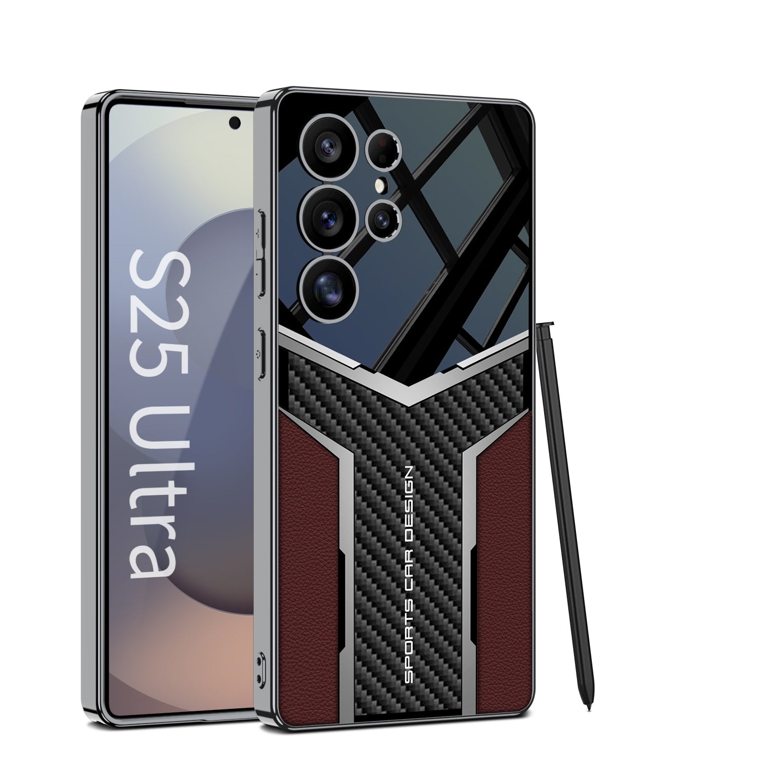 Electroplated Futuristic Faux Leather Case - Samsung