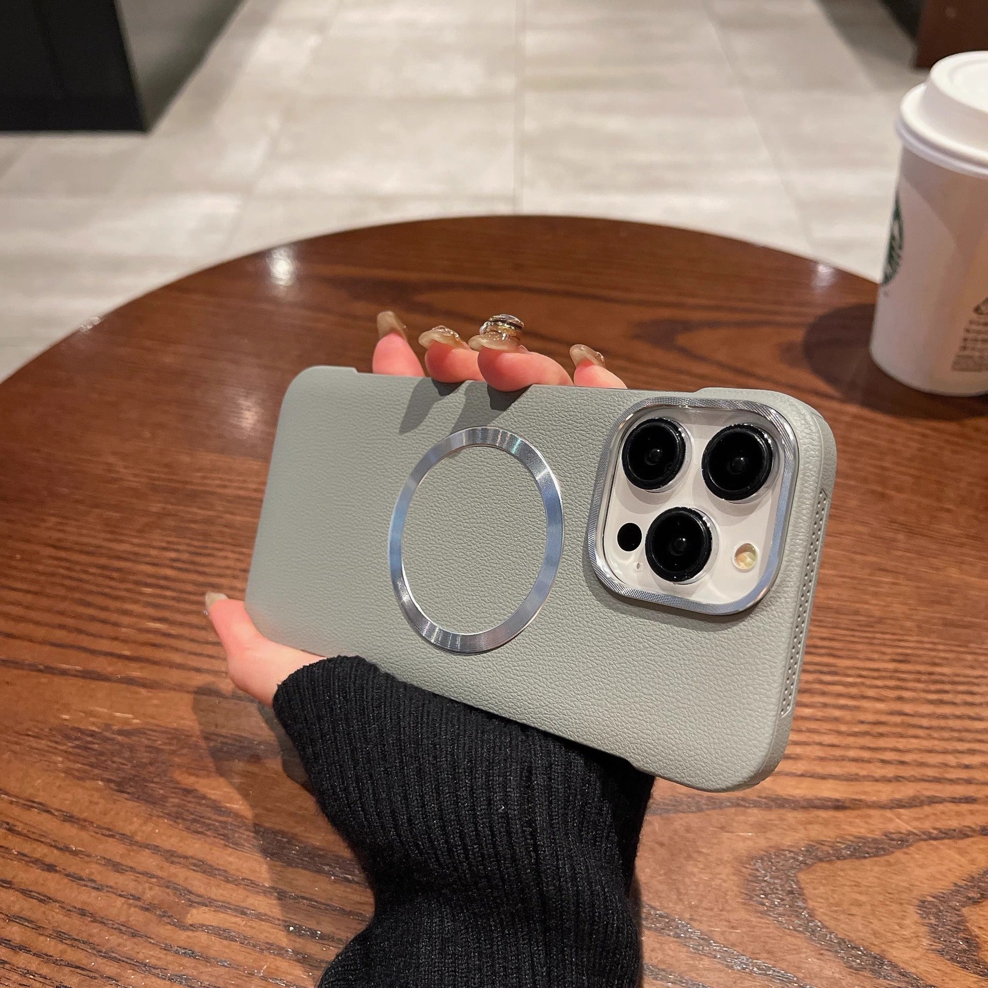 Luxury Ring MagSafe Leather Case - iPhone