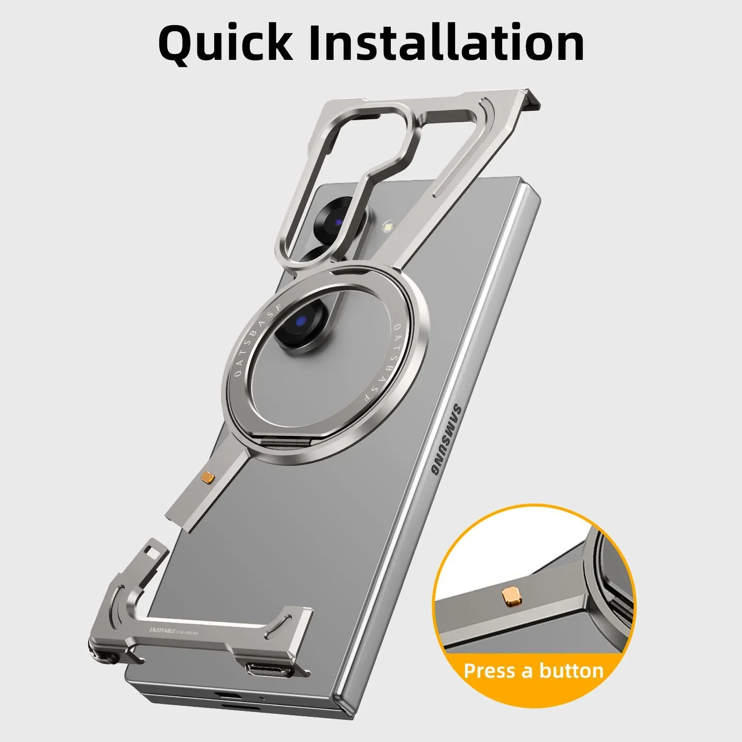 Galaxy Z Fold Series Corner Guard Titanium Magnetic Case