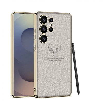 Regal Stag Deer Electroplated Leather Case - Samsung