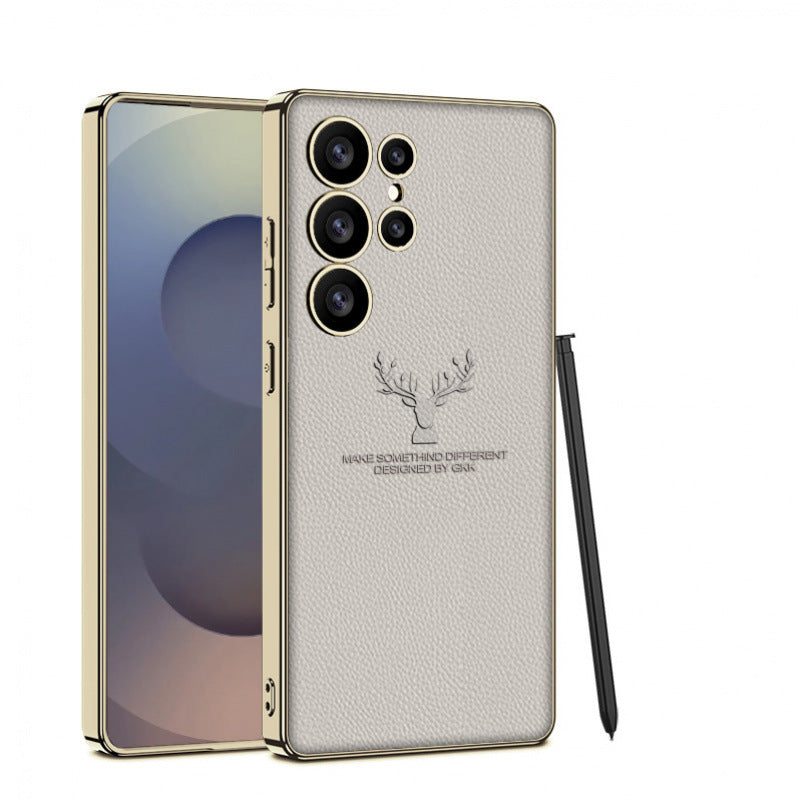 Regal Stag Deer Electroplated Leather Case - Samsung