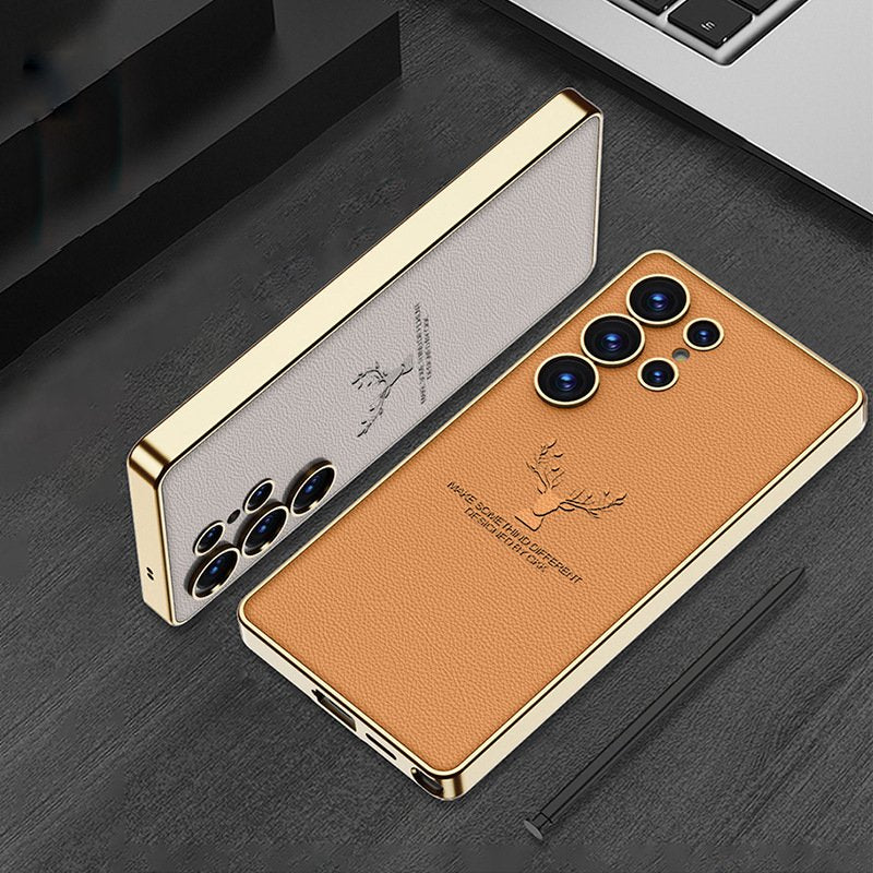 Regal Stag Deer Electroplated Leather Case - Samsung