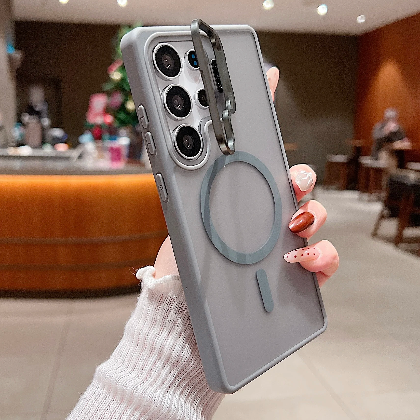 Supreme Feel Magnetic Lens Lock Kickstand Case - Samsung