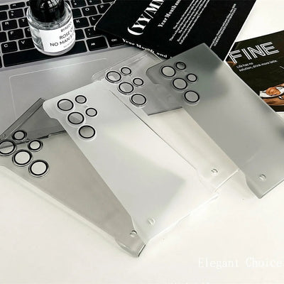 Galaxy S25 Series Frosted Matte Borderless Translucent Case
