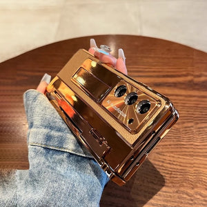 Galaxy Z Fold Series Elegant Plating Leather Stand Case