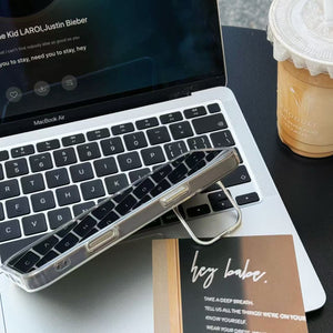 Elegant Groove Pattern Lens Bracket Case - iPhone